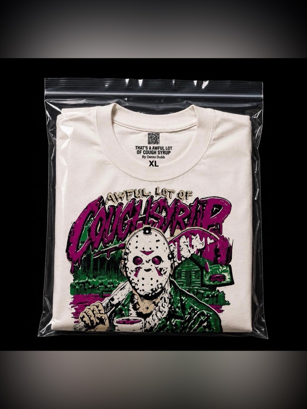 That's A Awful Lot Of Cough Syrup ‘Jason Voorhees’ Tee - Size XL - NWT - Picture 4 of 4